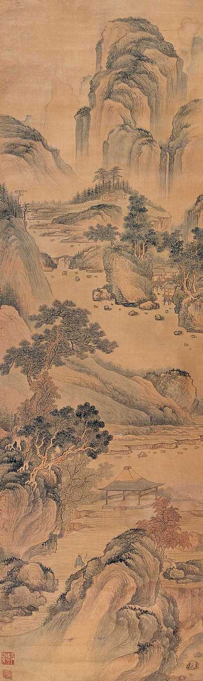 佚名 水榭山居 立轴